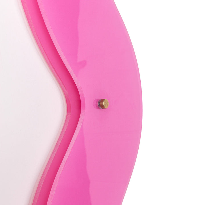 Seletti Supercurve Wavy Mirror Tall, close-up of the frame curve and wall fixing