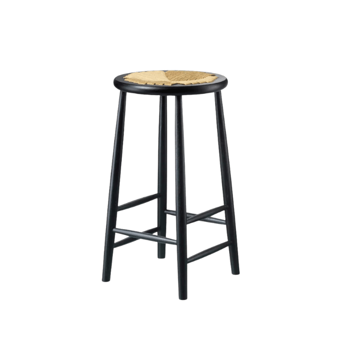 FDB Møbler J165C Counter Stool, Jet Black Oak, Round