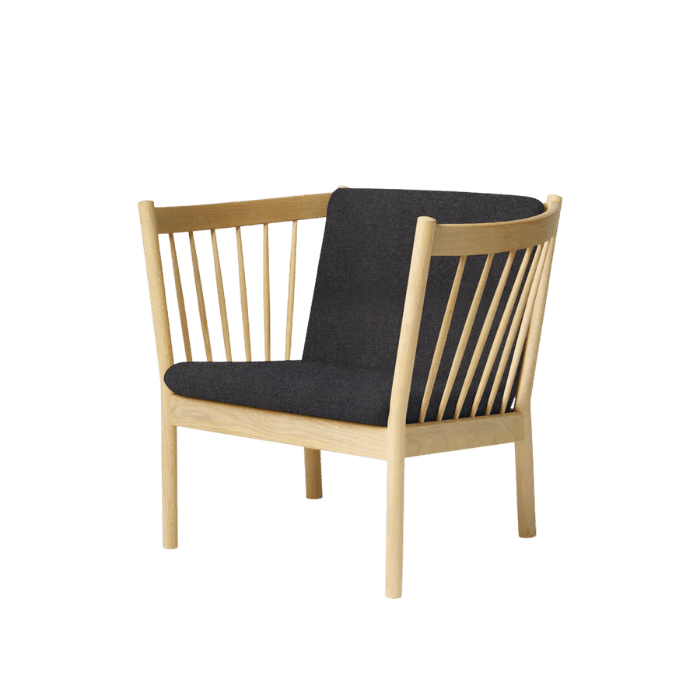 FDB Møbler J146 Armchair, Nature Lacquered Oak/Dark Grey