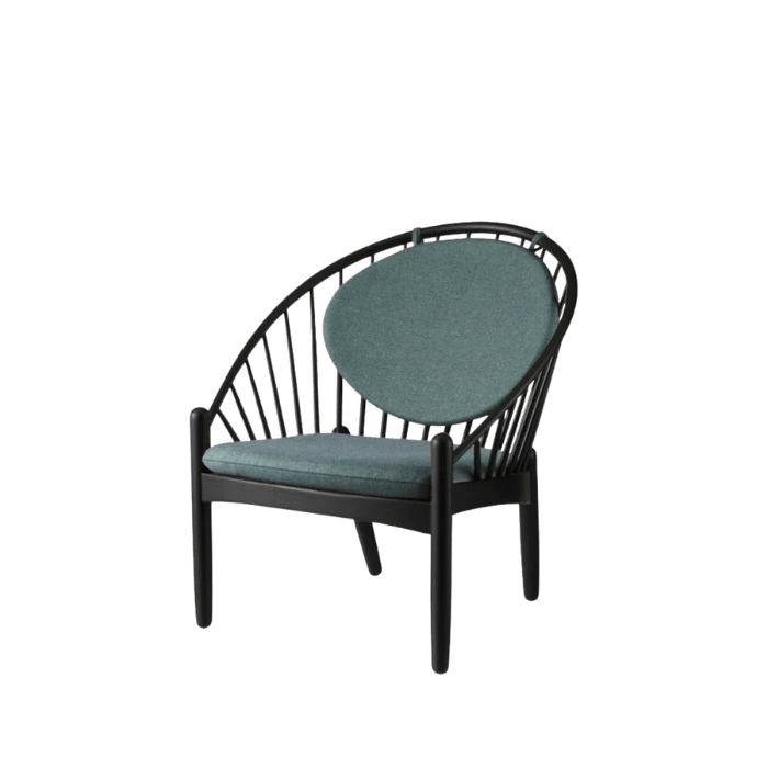 FDB Møbler J166 Jørna Chair, Jet Black Oak/Green
