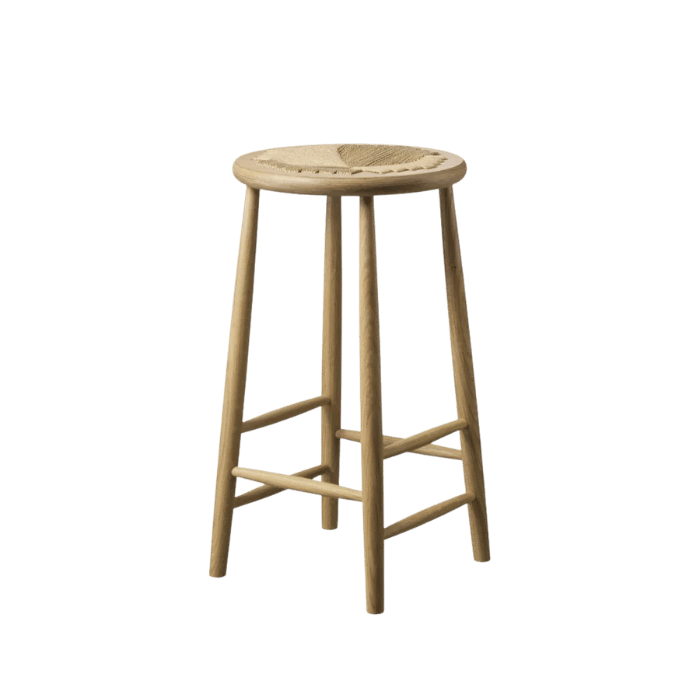 FDB Møbler J165C Counter Stool, Nature Lacquered Oak, Round