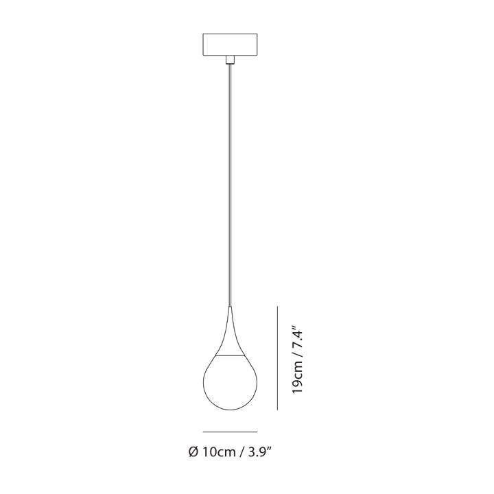 Paopao Pendant P1 by Seed Design, dimension drawing