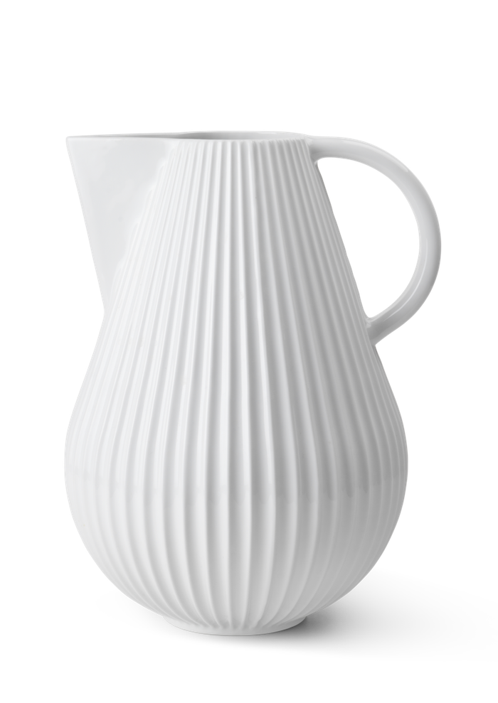 Lyngby Tura Jug Vase, White, 135.3 Oz