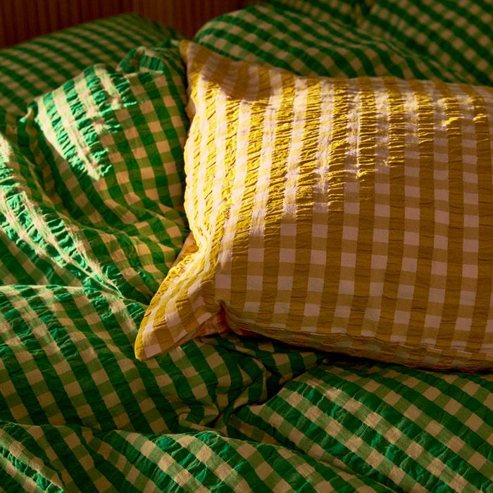 JUNA Bæk&amp;Bølge Duvet Cover Set, Green/Sand