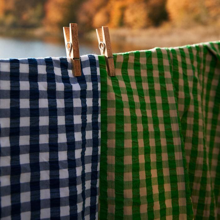 JUNA Bæk&amp;Bølge Duvet Cover Set, Green/Sand
