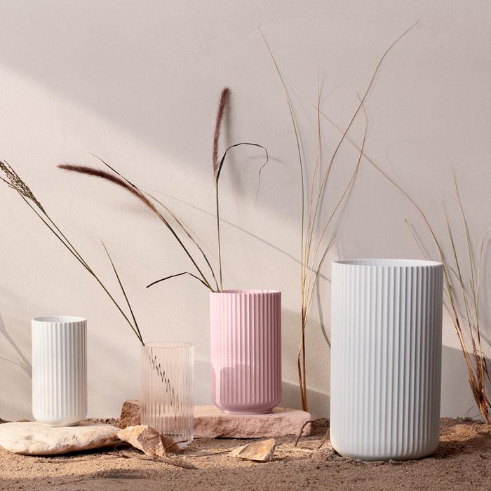 Lyngby Porcelæn Vase, Rose, H: 9.8"