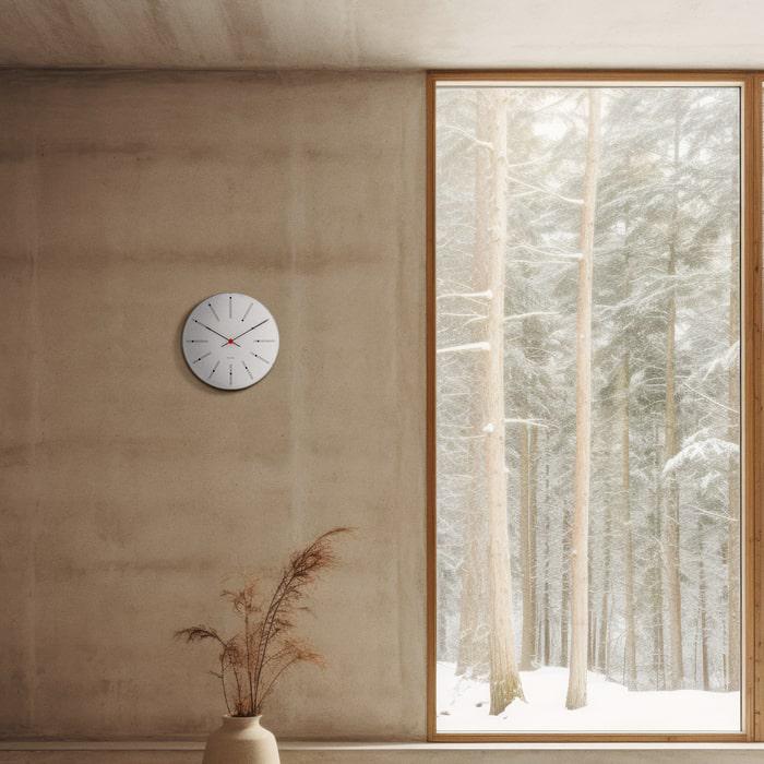 Arne Jacobsen Bankers Wall Clock, White, Large, Ø: 11.4"