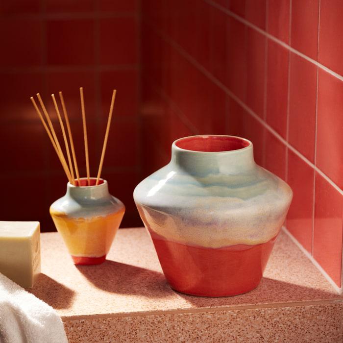 Kähler Poppery Vase, Mint/Pink, H: 8.1&