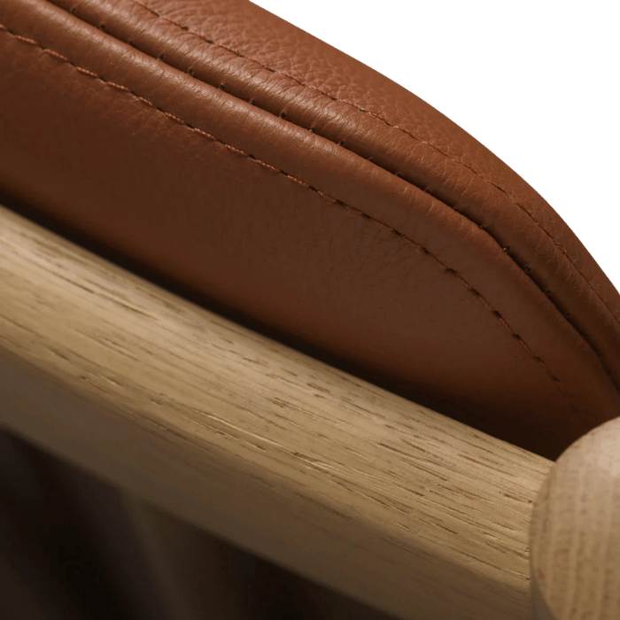 FDB Møbler J147 Armchair, Nature Lacquered Oak/Cognac Leather