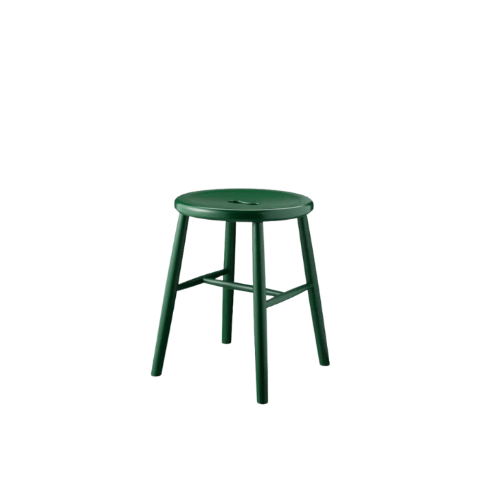 FDB Møbler J27 Stool, Emerald Green Painted Beech