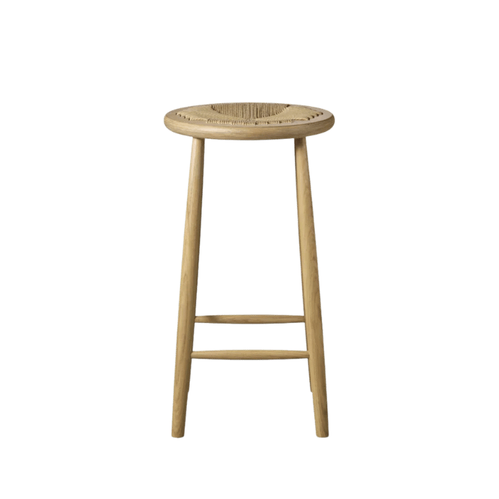 FDB Møbler J165C Counter Stool, Nature Lacquered Oak, Round