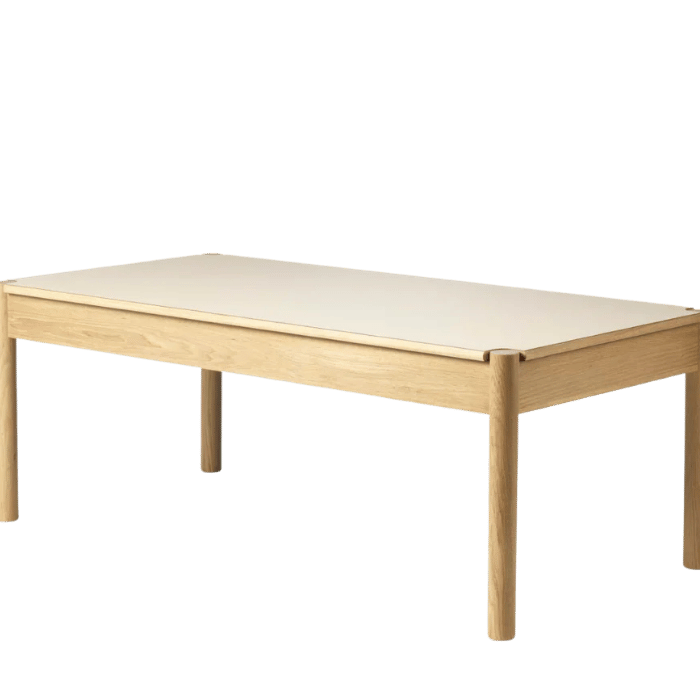 FDB Møbler C44 Coffee Table, Nature Lacquered Oak/Beige