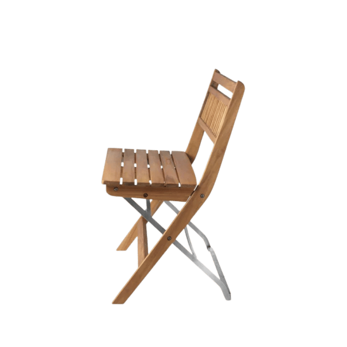 FDB Møbler M24 Lilleø Balcony Bench, Stainless Steel/Solid Nature Oiled Teak