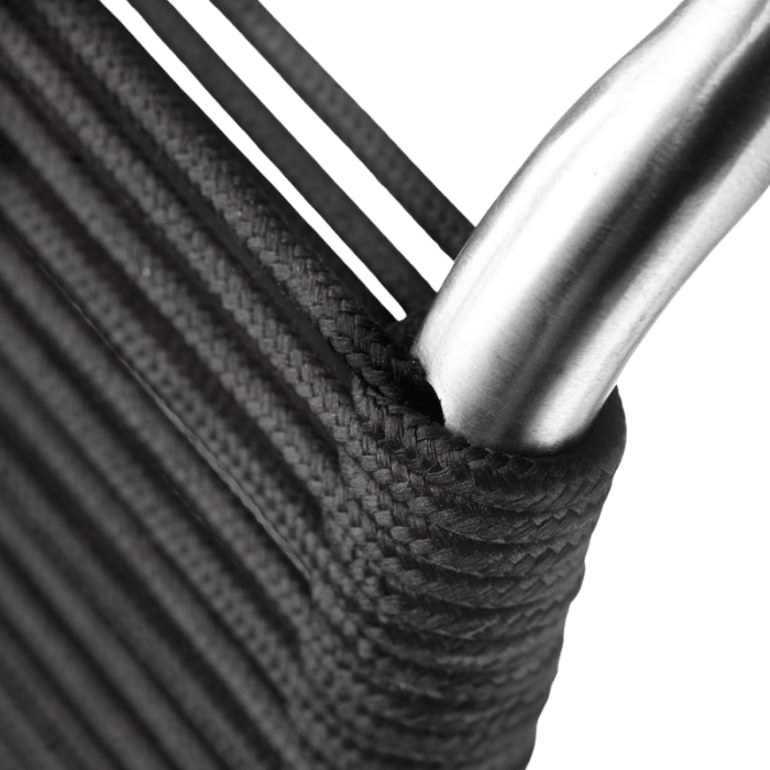 FDB Møbler M20 Teglgaard Cord Chair, Stainless Steel/Brushed Black