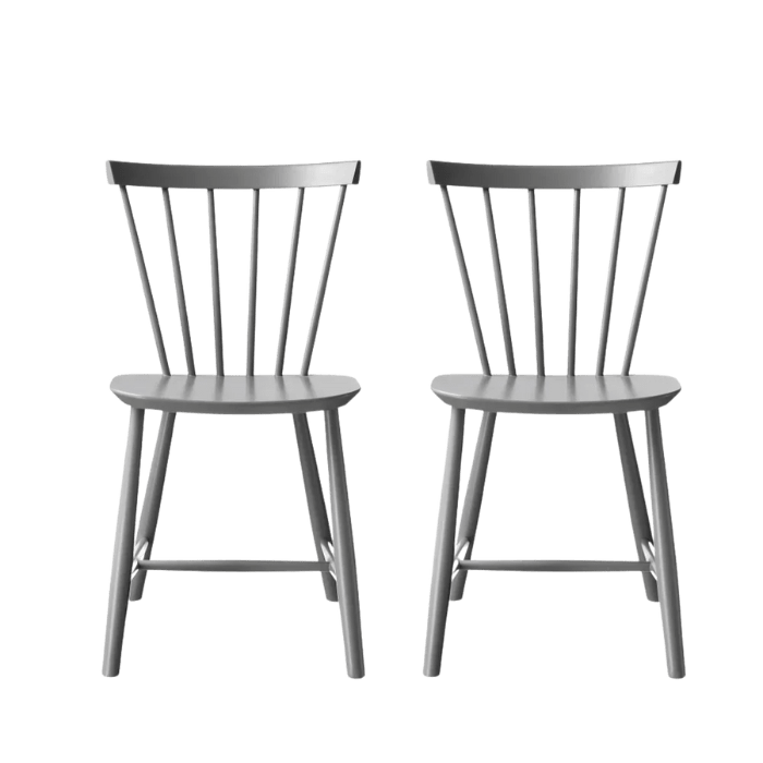 FDB Møbler J46 Dining Chair, Signal Grey Painted Beech, 2 pcs.