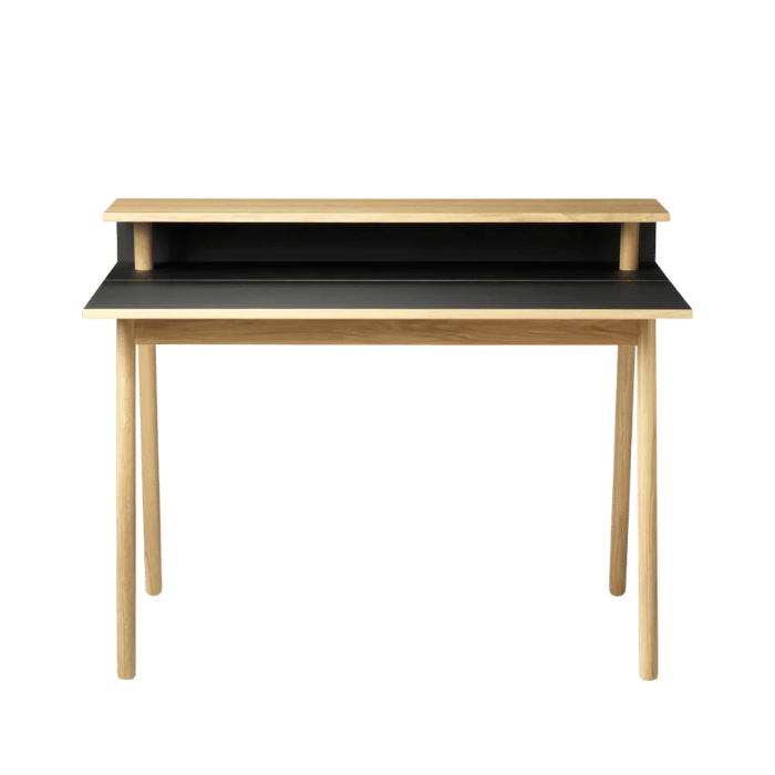 FDB Møbler C68 Nørrebro Desk, Nature Lacquered Oak/Nero Linoleum