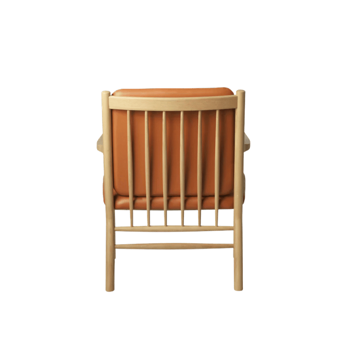 FDB Møbler J147 Armchair, Nature Lacquered Oak/Cognac Leather