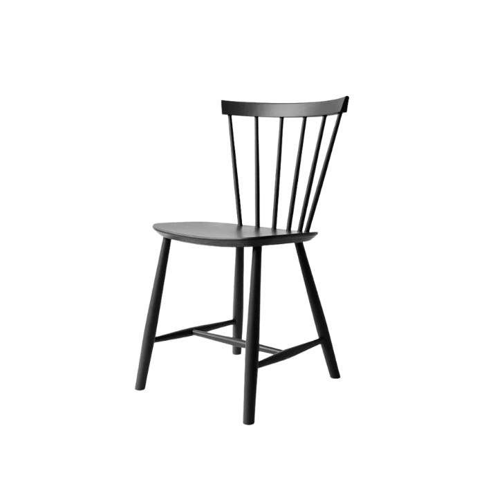 FDB Møbler J46 Dining Chair, Jet Black Painted Beech