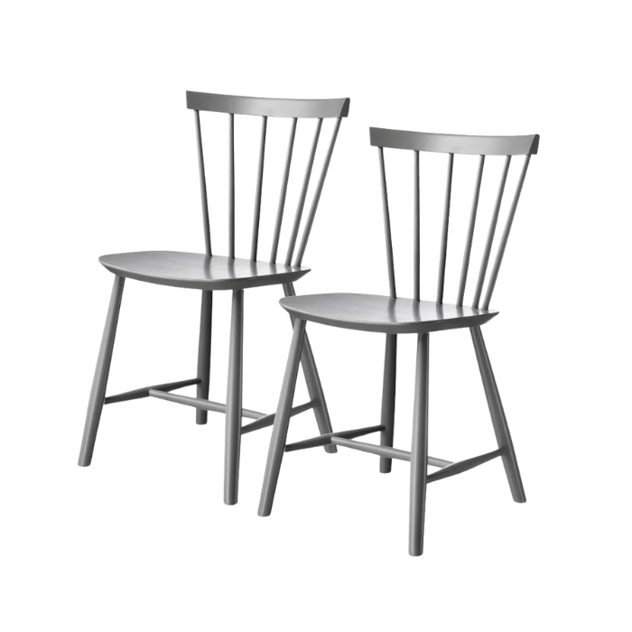 FDB Møbler J46 Dining Chair, Signal Grey Painted Beech, 2 pcs.
