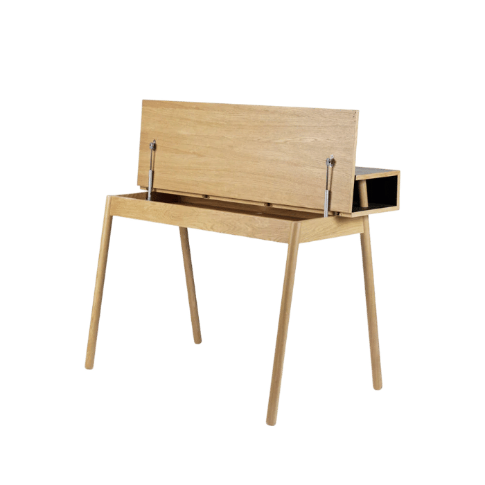 FDB Møbler C68 Nørrebro Desk, Nature Lacquered Oak/Nero Linoleum