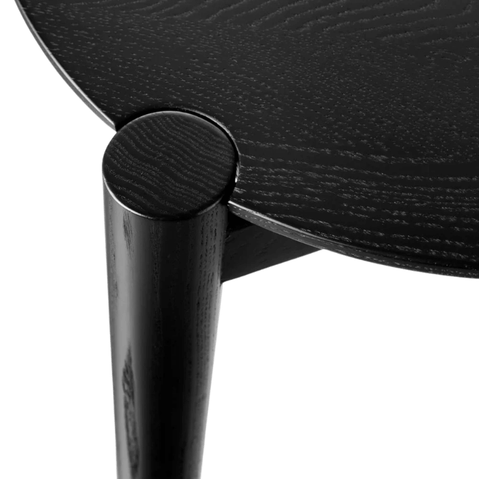 FDB Møbler D102 Søs Coffee Table, Solid Jet Black Painted Oak 55 Ø