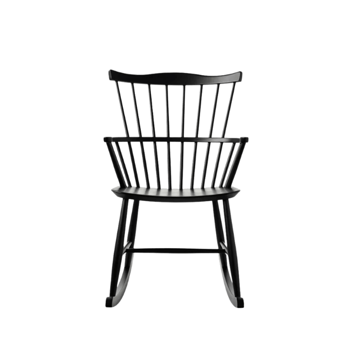 FDB Møbler J52G Rocking Chair, Jet Black Painted Beech