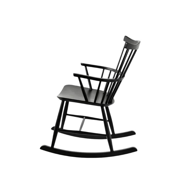FDB Møbler J52G Rocking Chair, Jet Black Painted Beech