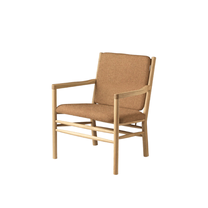 FDB Møbler J147 Armchair, Nature Lacquered Oak/Brown