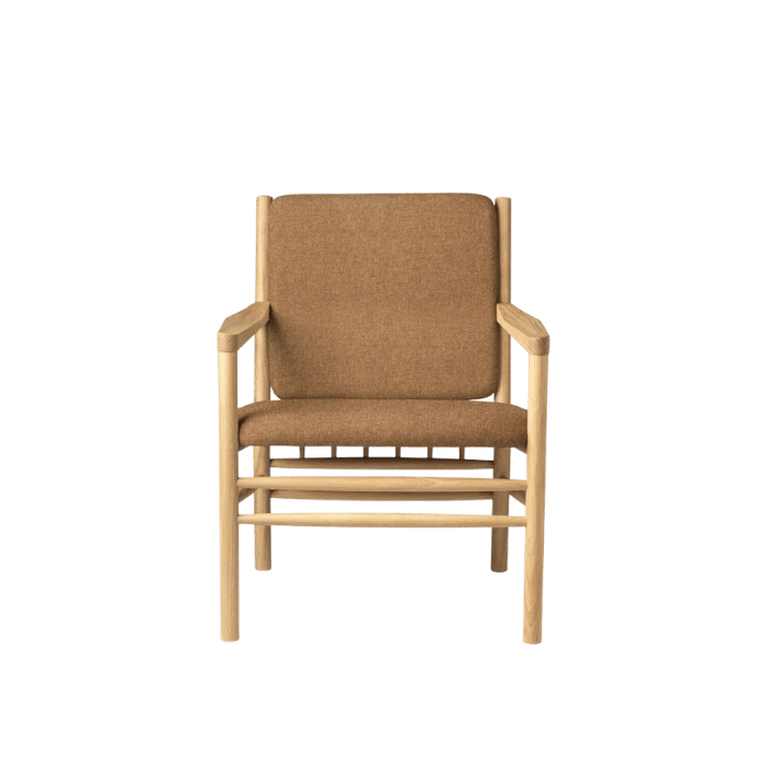 FDB Møbler J147 Armchair, Nature Lacquered Oak/Brown