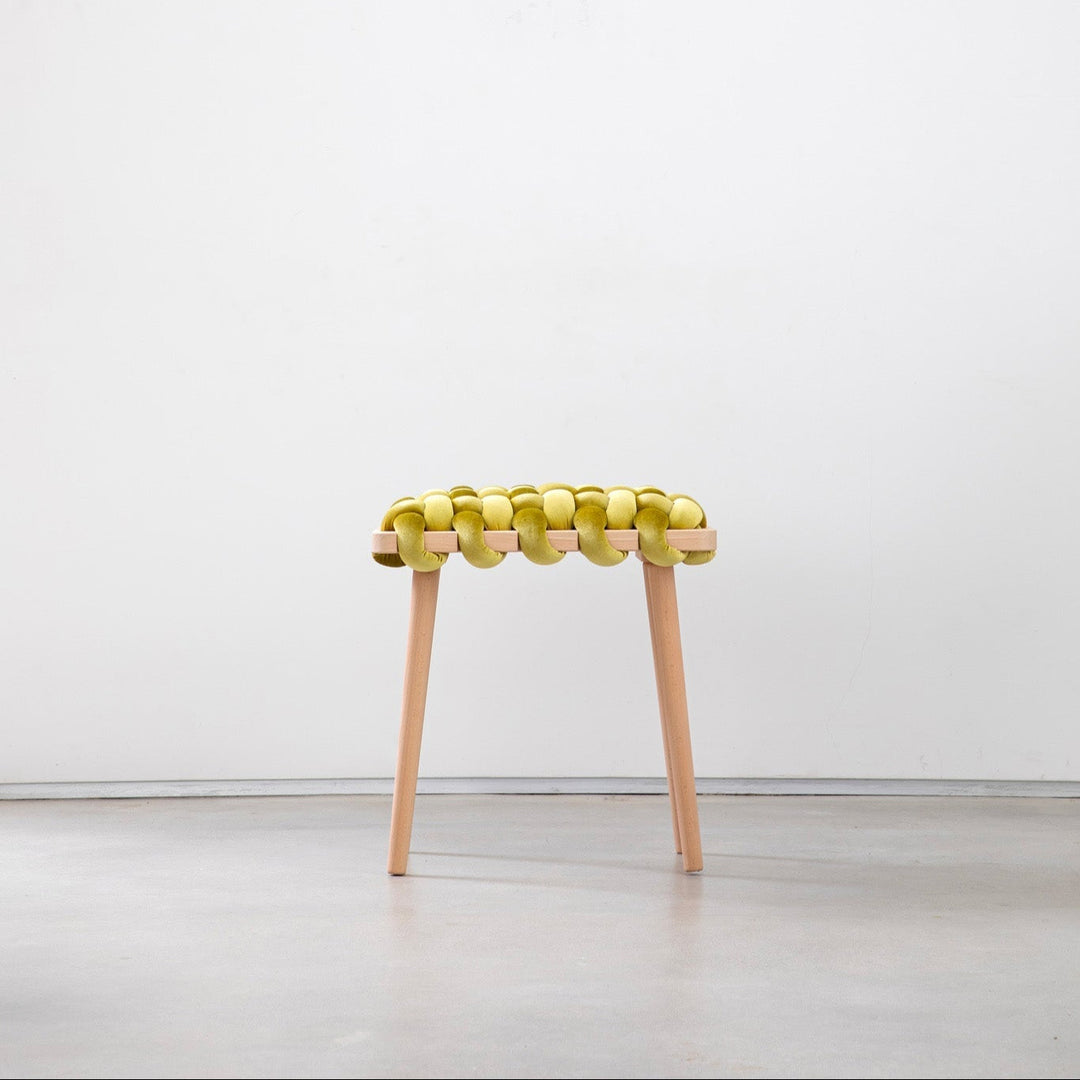 Velvet Woven Stool Citron