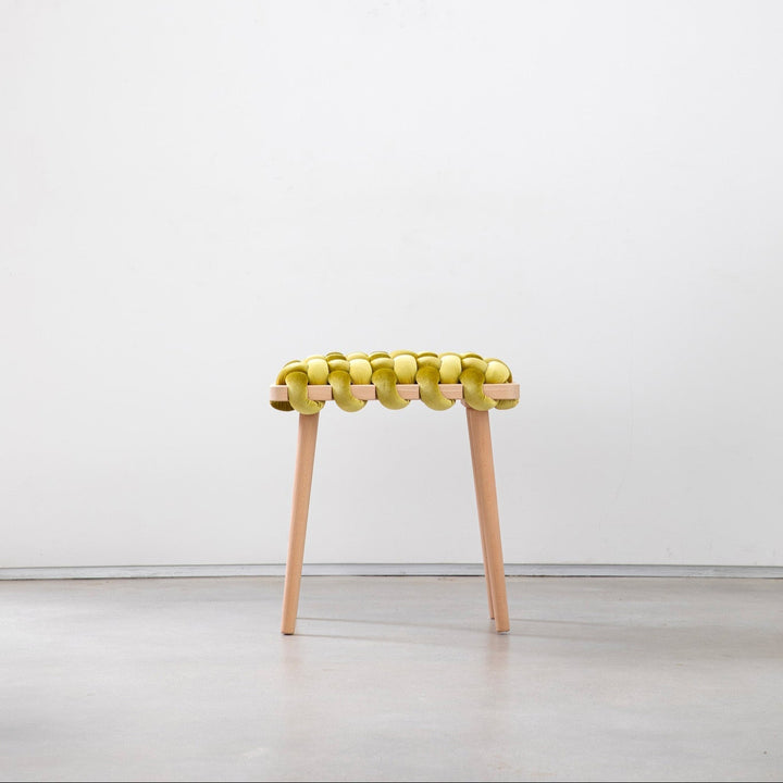 Velvet Woven Stool Citron