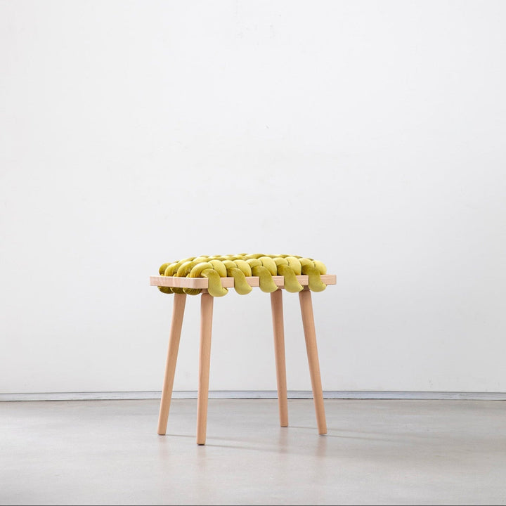Velvet Woven Stool Citron