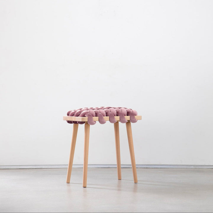 Velvet Woven Stool Mauve