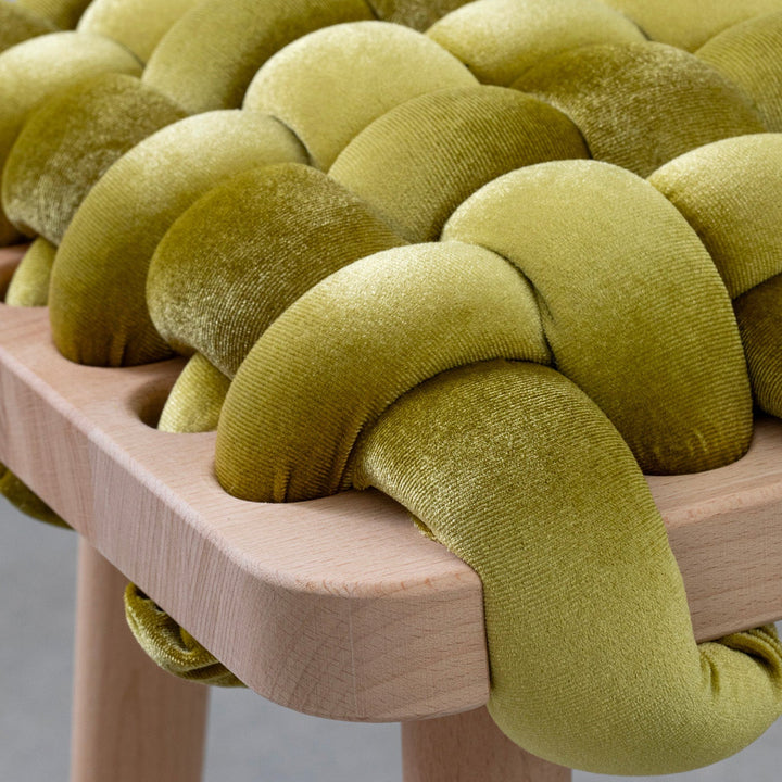 Velvet Woven Stool Citron