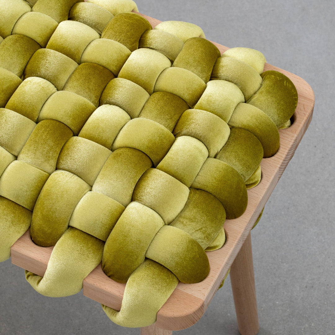Velvet Woven Stool Citron