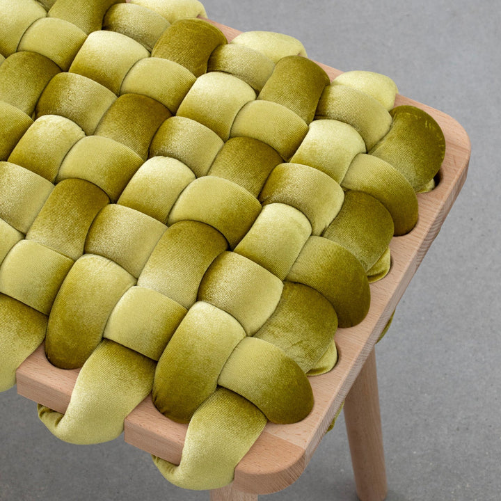 Velvet Woven Stool Citron