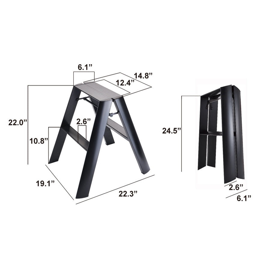 Lucano Step Ladder 2-Step ORANGE