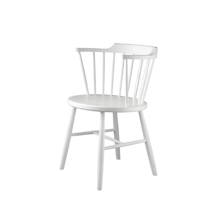FDB Møbler J18 Chair, Pure White Painted Beech