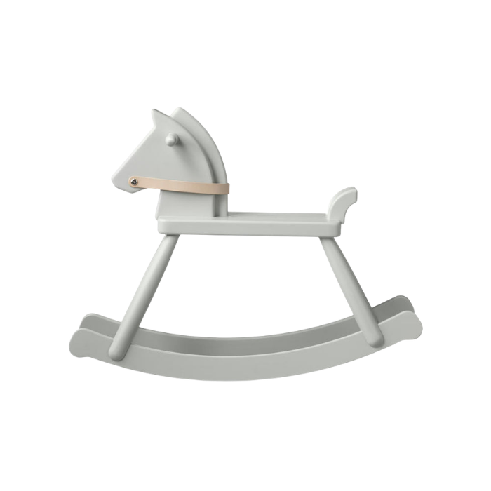 FDB Møbler P12 Children Rocking Horse, Blue-Grey Painted Beech