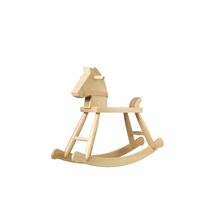 FDB Møbler P12 Children Rocking Horse, Nature Lacquered Beech