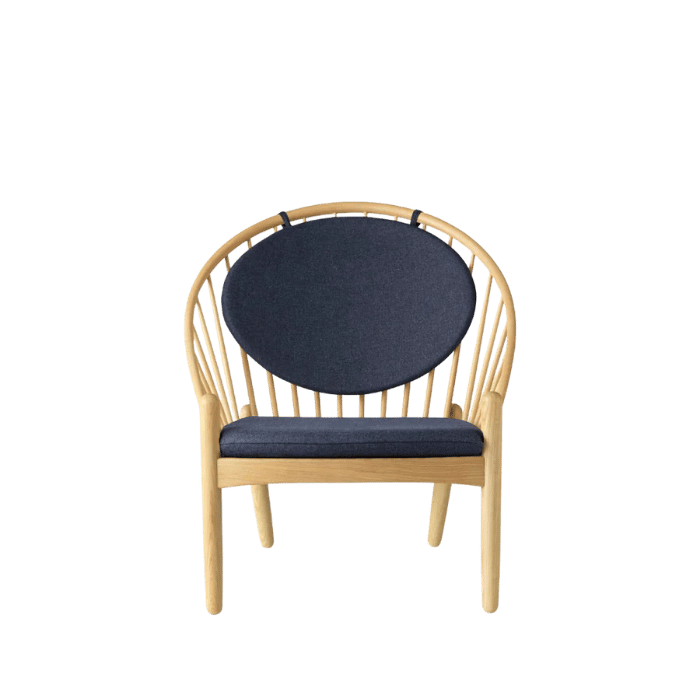 FDB Møbler J166 Jørna Chair, Nature Lacquered Oak/Dark Blue