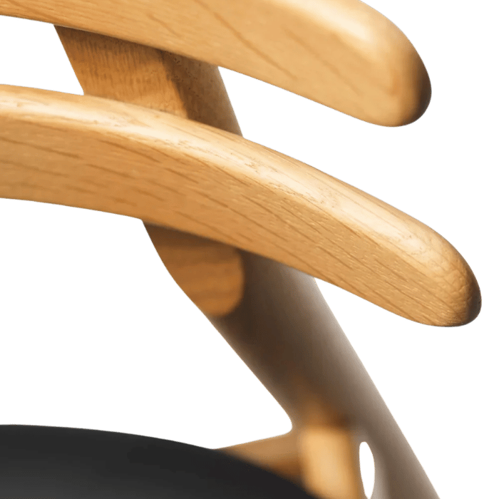 FDB Møbler J48 Chair, Nature Oiled Oak/Black Leather, 2 pcs.