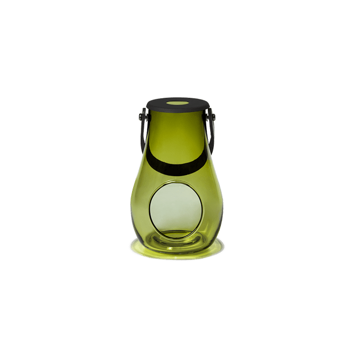 Holmegaard Design With Light Lantern, Olive Green, H: 6.5"