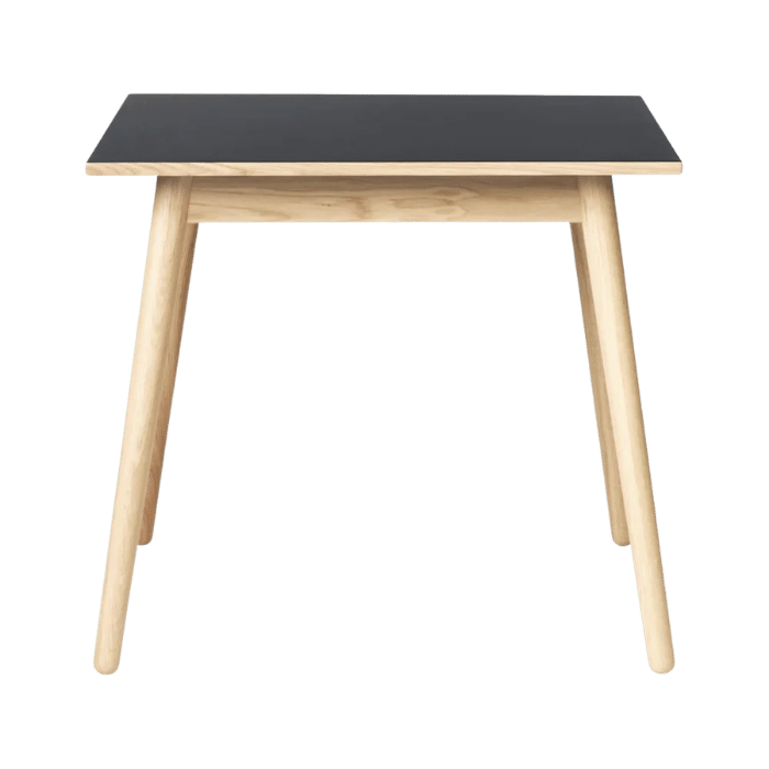 FDB Møbler C35A Dining Table, Nature Lacquered Oak/Black Linoleum