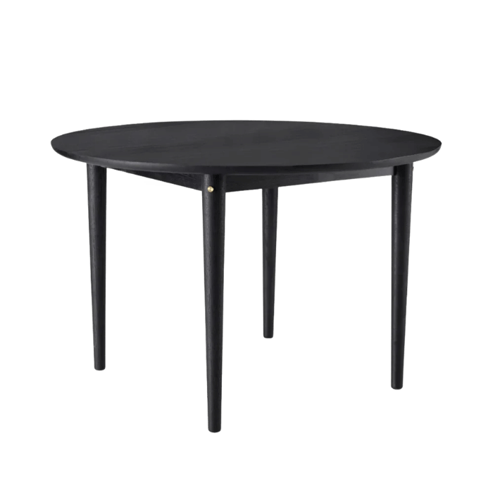 FDB Møbler C62 Bjørk Dining Table, Black Painted Solid Oak