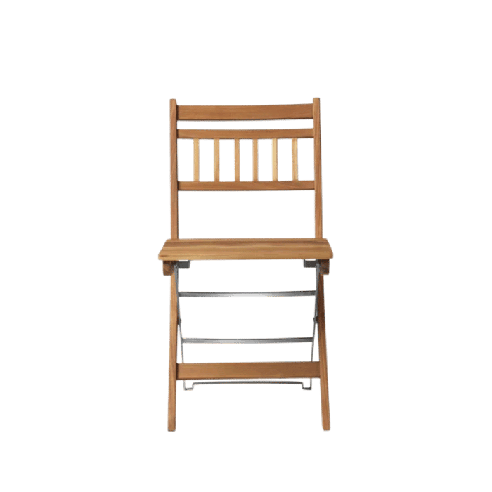 FDB Møbler M23 Lilleø Balcony Chair, Stainless Steel/Solid Nature Oiled Teak