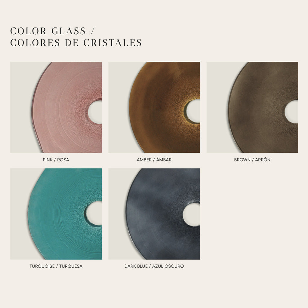 Fest Pendant Lamp glass colour palette in pink, amber, brown, turquoise and dark blue