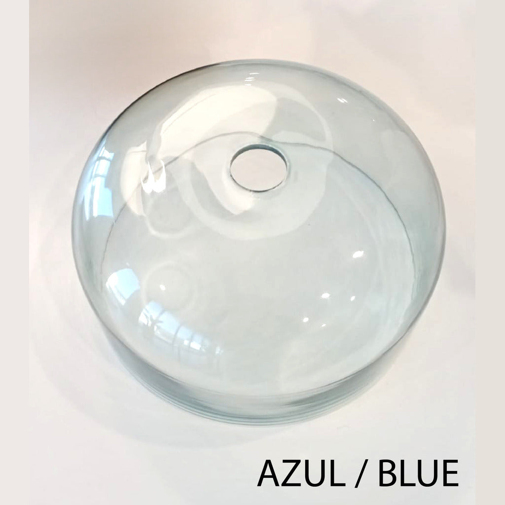 Betty Pendant Lamp blue glass shade, close-up