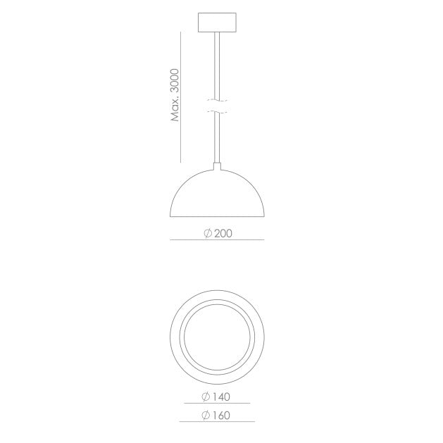 Big Dussa Pendant Lamp dimension drawing