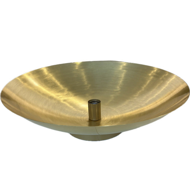 Cropi Wall Lamp, Large (Ø22 in), brushed aged gold shade shown on its own, side view